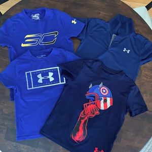 Boys Small 7 Under Armor Lot of 4 shirts